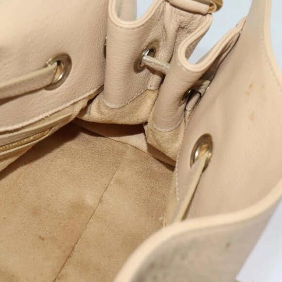 Jimmy Choo Hand Bag Leather Beige Gold Auth bs28764 - Picture 12 of 16